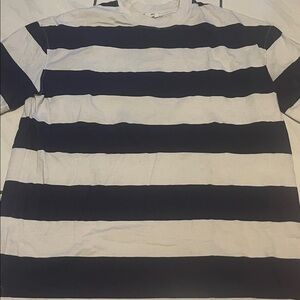 Mango Navy and Cream Striped Women’s Top
